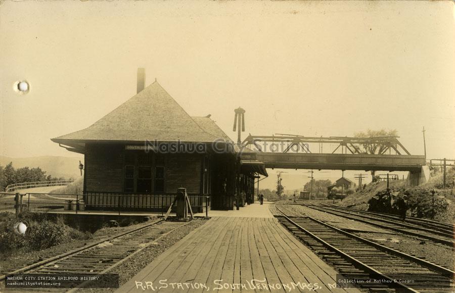 Postcard: Railroad Station, South Vernon, Massachusetts